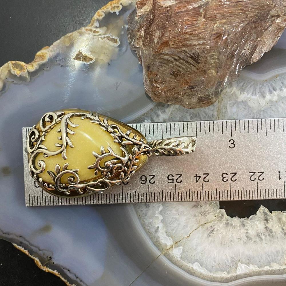 Carolyn Pollack Sterling Silver & Brass Yellow Jasper Enhancer Pendant For Women - Picture 10 of 10